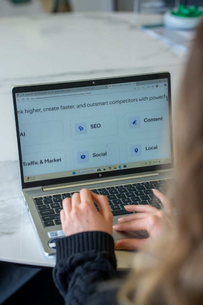 SEO tool on a laptop screen