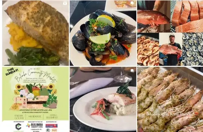 Grid of food photography
