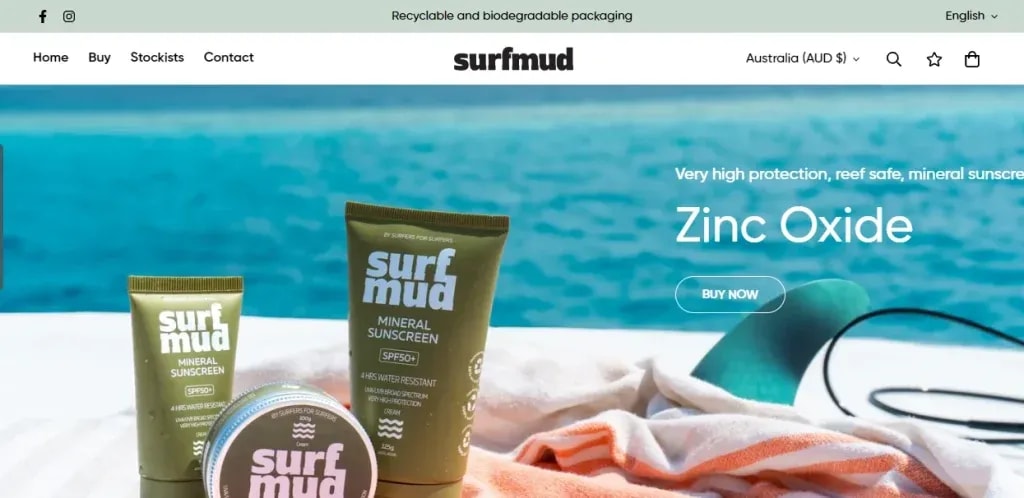 Surfmud website homepage
