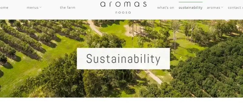 Aromas House sustainability page