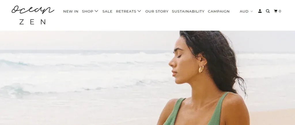 Ocean Zen website homepage